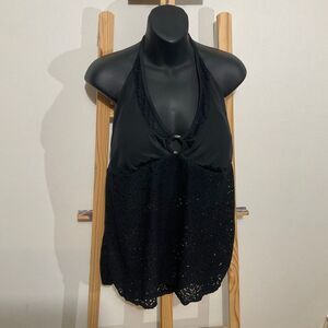 Merona, black halter top swimsuit, size XL